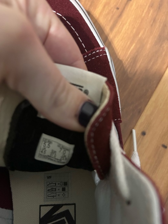 Vans Maroon & White Sk8-Hi Canvas Sneakers - Picture 7 of 7
